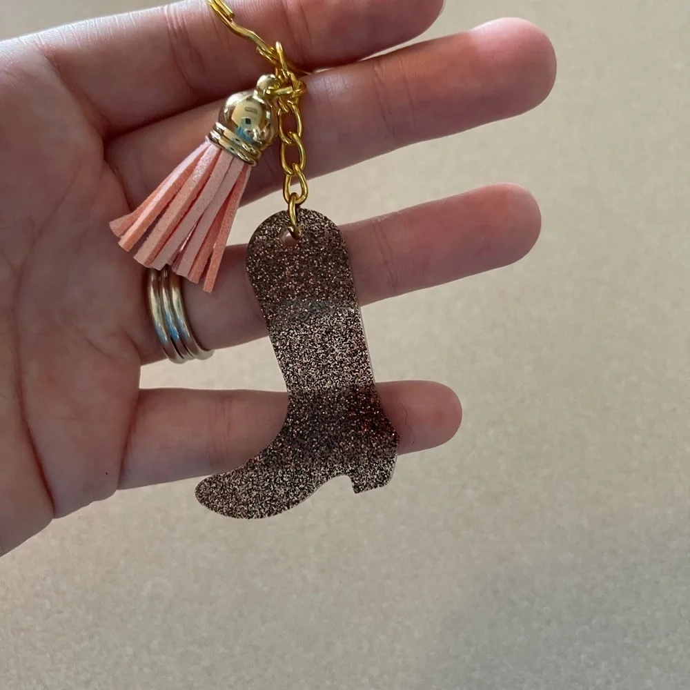 Handmade Cowboy Boot Keychain - Picture 3 of 6